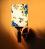 Antique Gold Wall Lamp with Multicolor cotton shade