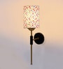 Antique Gold Wall Lamp with Multicolor cotton shade