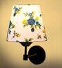 Antique Gold Wall Lamp with Multicolor cotton shade