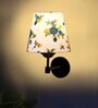 Antique Gold Wall Lamp with Multicolor cotton shade