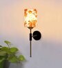 Antique Gold Wall Lamp with Multicolor cotton shade