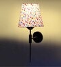 Antique Gold Wall Lamp with Multicolor cotton shade