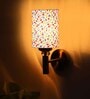 Antique Gold Wall Lamp with Multicolor cotton shade
