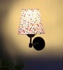 Antique Gold Wall Lamp with Multicolor cotton shade
