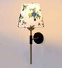 Antique Gold Wall Lamp with Multicolor cotton shade