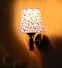 Antique Gold Wall Lamp with Multicolor cotton shade