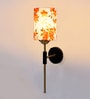 Antique Gold Wall Lamp with Multicolor cotton shade