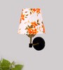 Antique Gold Wall Lamp with Multicolor cotton shade