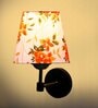 Antique Gold Wall Lamp with Multicolor cotton shade