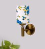 Antique Gold Wall Lamp with Multicolor cotton shade