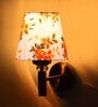 Antique Gold Wall Lamp with Multicolor cotton shade