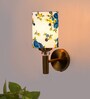 Antique Gold Wall Lamp with Multicolor cotton shade