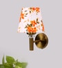 Antique Gold Wall Lamp with Multicolor cotton shade