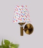 Antique Gold Wall Lamp with Multicolor cotton shade