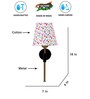 Antique Gold Wall Lamp with Multicolor cotton shade