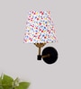 Antique Gold Wall Lamp with Multicolor cotton shade