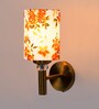 Antique Gold Wall Lamp with Multicolor cotton shade