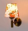 Antique Gold Wall Lamp with Multicolor cotton shade