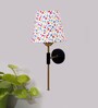 Antique Gold Wall Lamp with Multicolor cotton shade