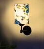 Antique Gold Wall Lamp with Multicolor cotton shade