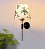 Antique Gold Wall Lamp with Multicolor cotton shade