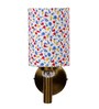 Antique Gold Wall Lamp with Multicolor cotton shade