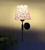 Antique Gold Wall Lamp with Multicolor cotton shade