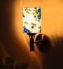 Antique Gold Wall Lamp with Multicolor cotton shade