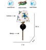 Antique Gold Wall Lamp with Multicolor cotton shade