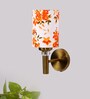 Antique Gold Wall Lamp with Multicolor cotton shade