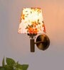Antique Gold Wall Lamp with Multicolor cotton shade