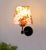 Antique Gold Wall Lamp with Multicolor cotton shade