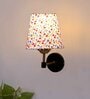 Antique Gold Wall Lamp with Multicolor cotton shade