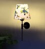 Antique Gold Wall Lamp with Multicolor cotton shade