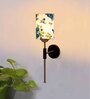 Antique Gold Wall Lamp with Multicolor cotton shade