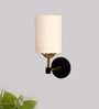 Antique Gold Wall Lamp with off-white cotton shade
