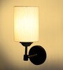 Antique Gold Wall Lamp with off-white cotton shade