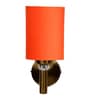 Antique Gold Wall Lamp with Orange cotton shade