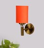 Antique Gold Wall Lamp with Orange cotton shade