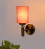 Antique Gold Wall Lamp with Orange cotton shade