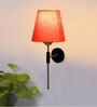 Antique Gold Wall Lamp with Orange cotton shade