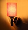Antique Gold Wall Lamp with Orange cotton shade