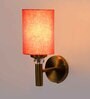 Antique Gold Wall Lamp with Orange cotton shade