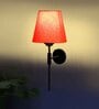 Antique Gold Wall Lamp with Orange cotton shade
