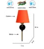 Antique Gold Wall Lamp with Orange cotton shade