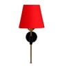 Antique Gold Wall Lamp with Red cotton shade