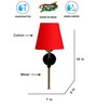 Antique Gold Wall Lamp with Red cotton shade