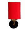 Antique Gold Wall Lamp with Red cotton shade