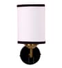 Antique Gold Wall Lamp with White & Black  cotton shade