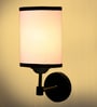 Antique Gold Wall Lamp with White & Black  cotton shade